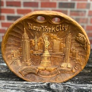 Vtg Arrow Novelty Company Plastic Composite New York City Souvenir Wall Plate E3